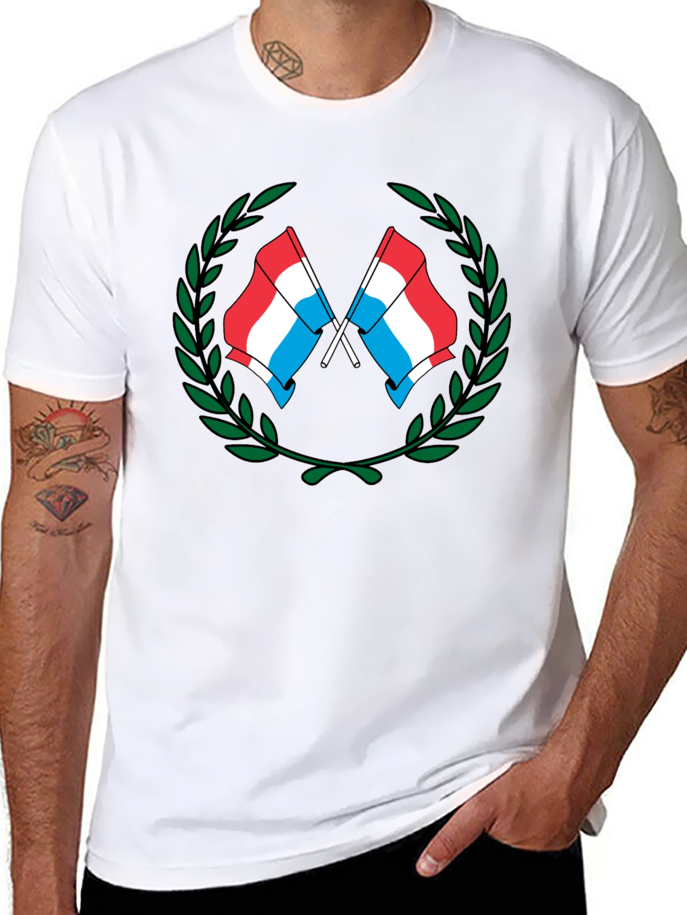 Luxembourg Flag Wreath Graphic T-Shirt