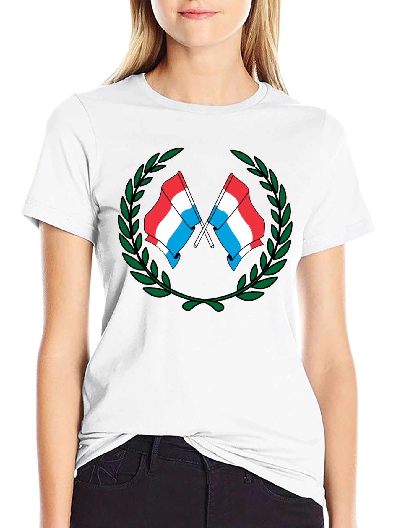 Luxembourg Flag Wreath Graphic T-Shirt