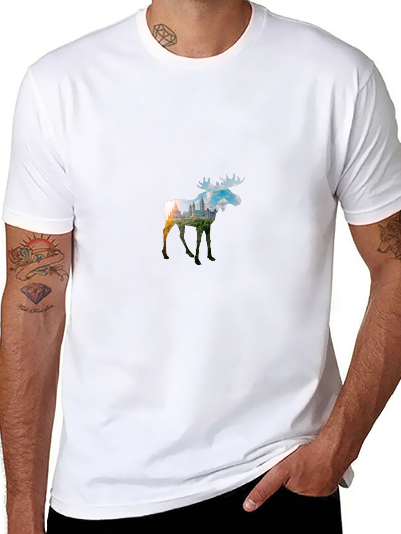 Moose Silhouette Black T-Shirt