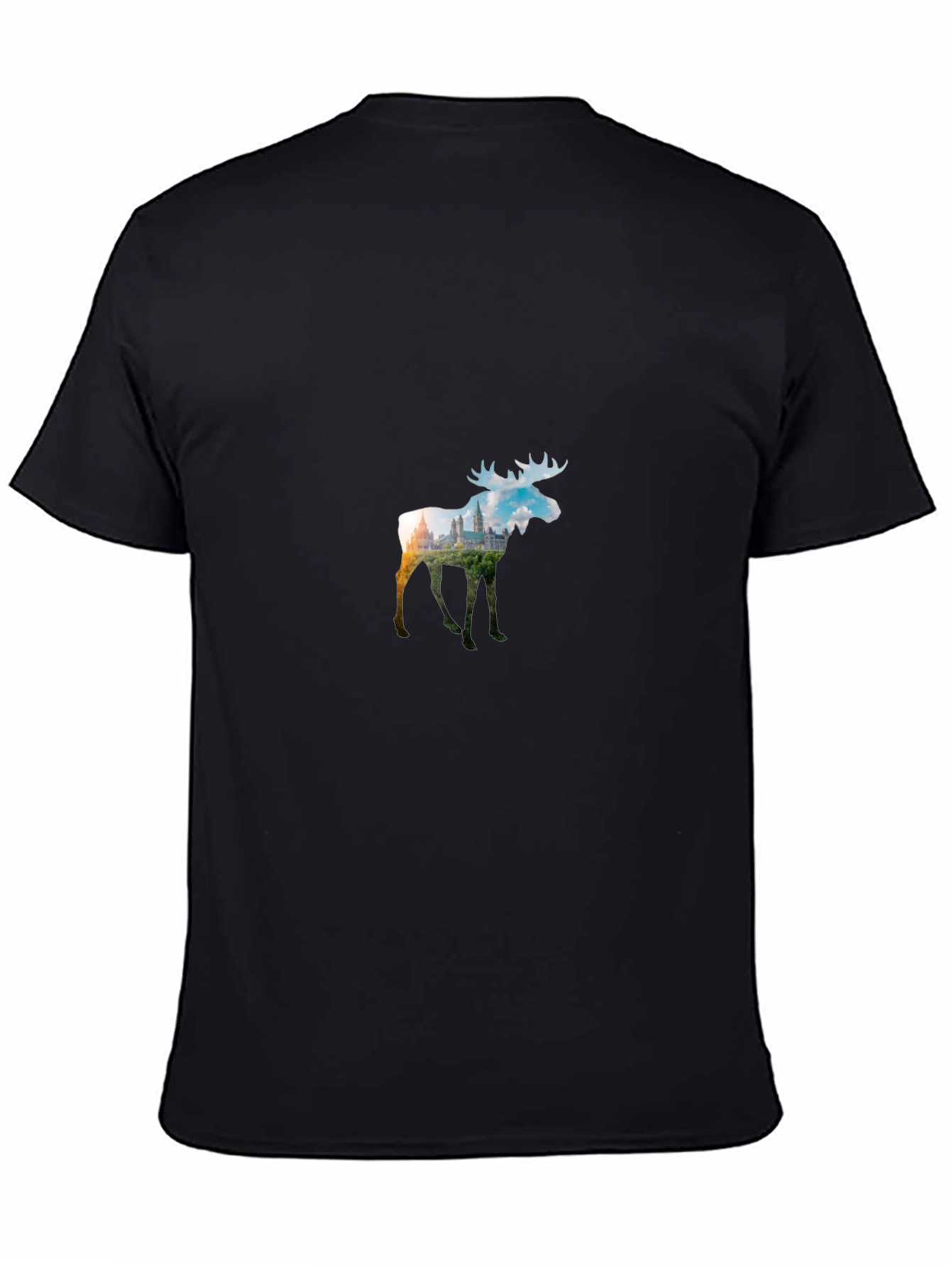 Moose Silhouette Black T-Shirt