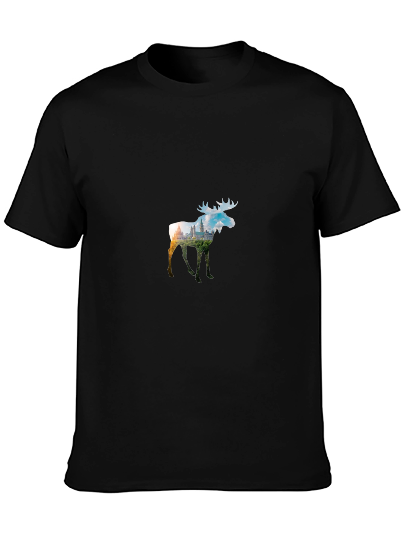 Moose Silhouette Black T-Shirt