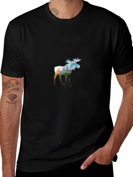Moose Silhouette Black T-Shirt