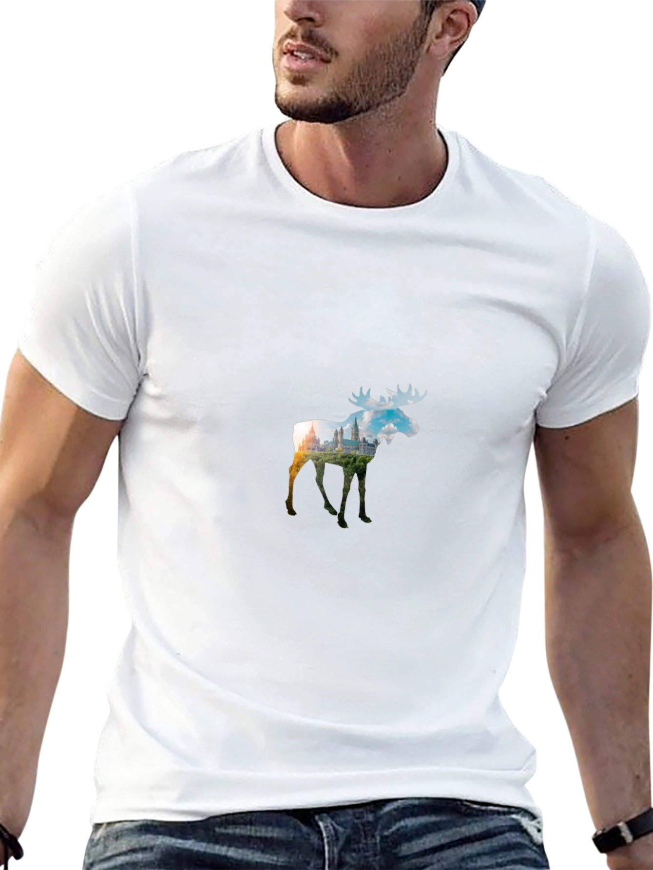 Moose Silhouette Black T-Shirt