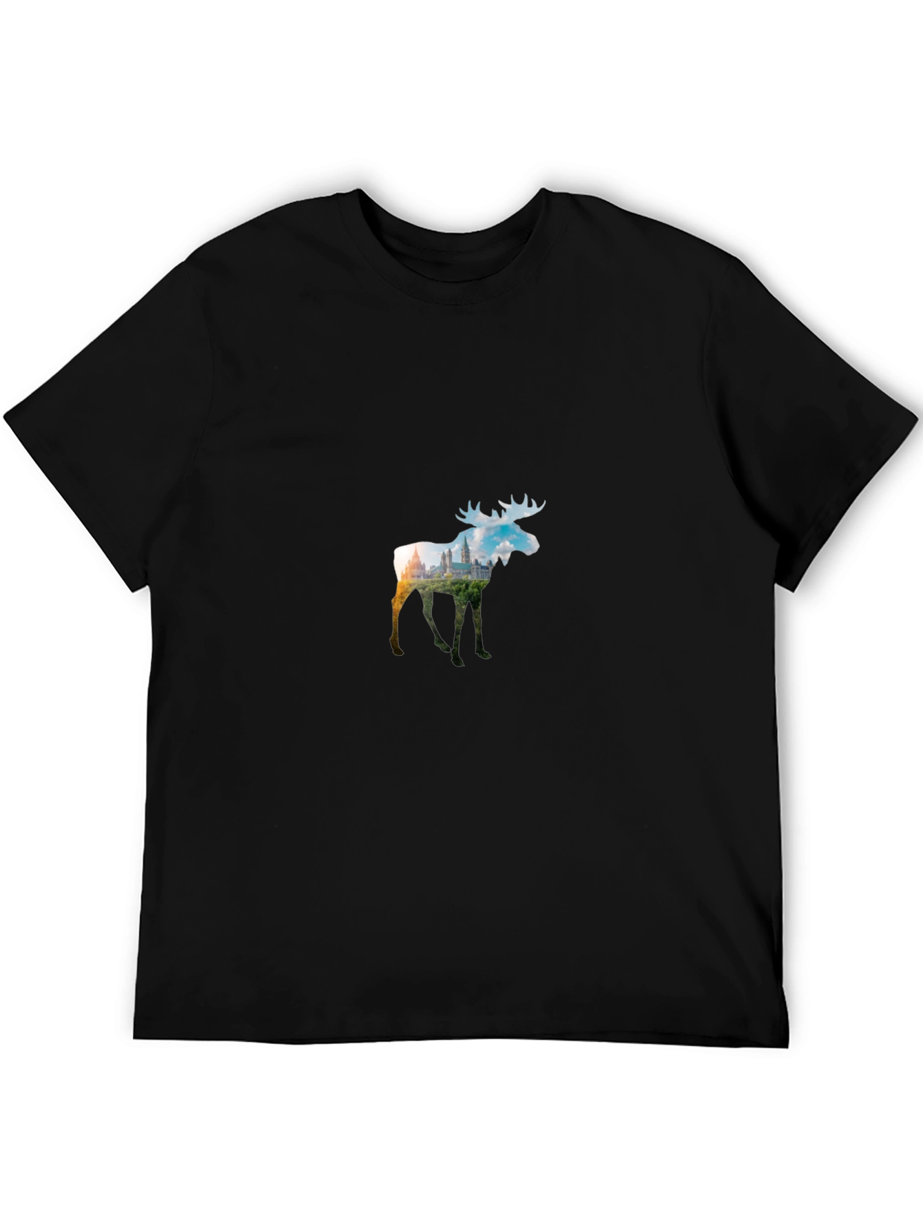 Moose Silhouette Black T-Shirt