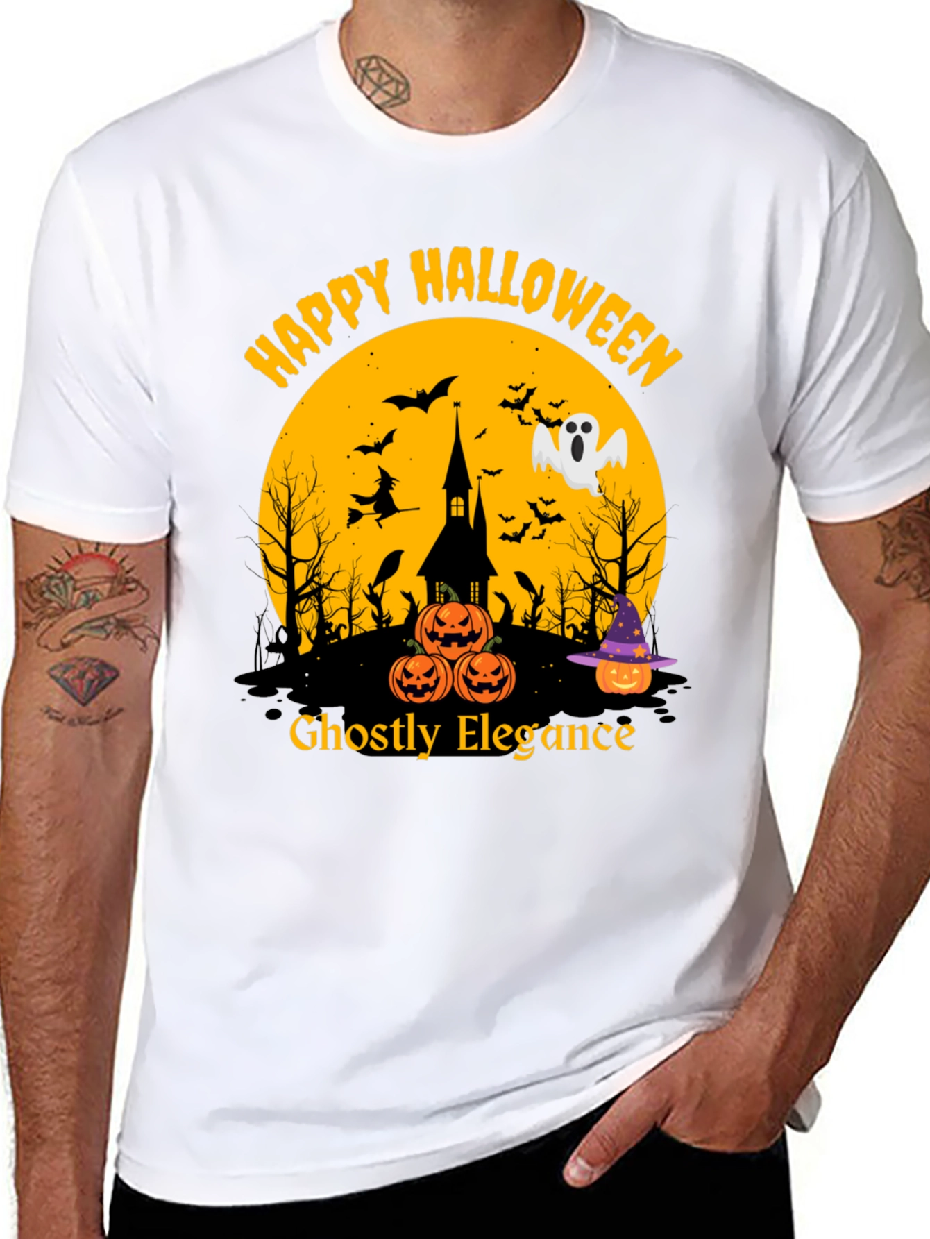 Happy Halloween Ghostly Elegance T-Shirt