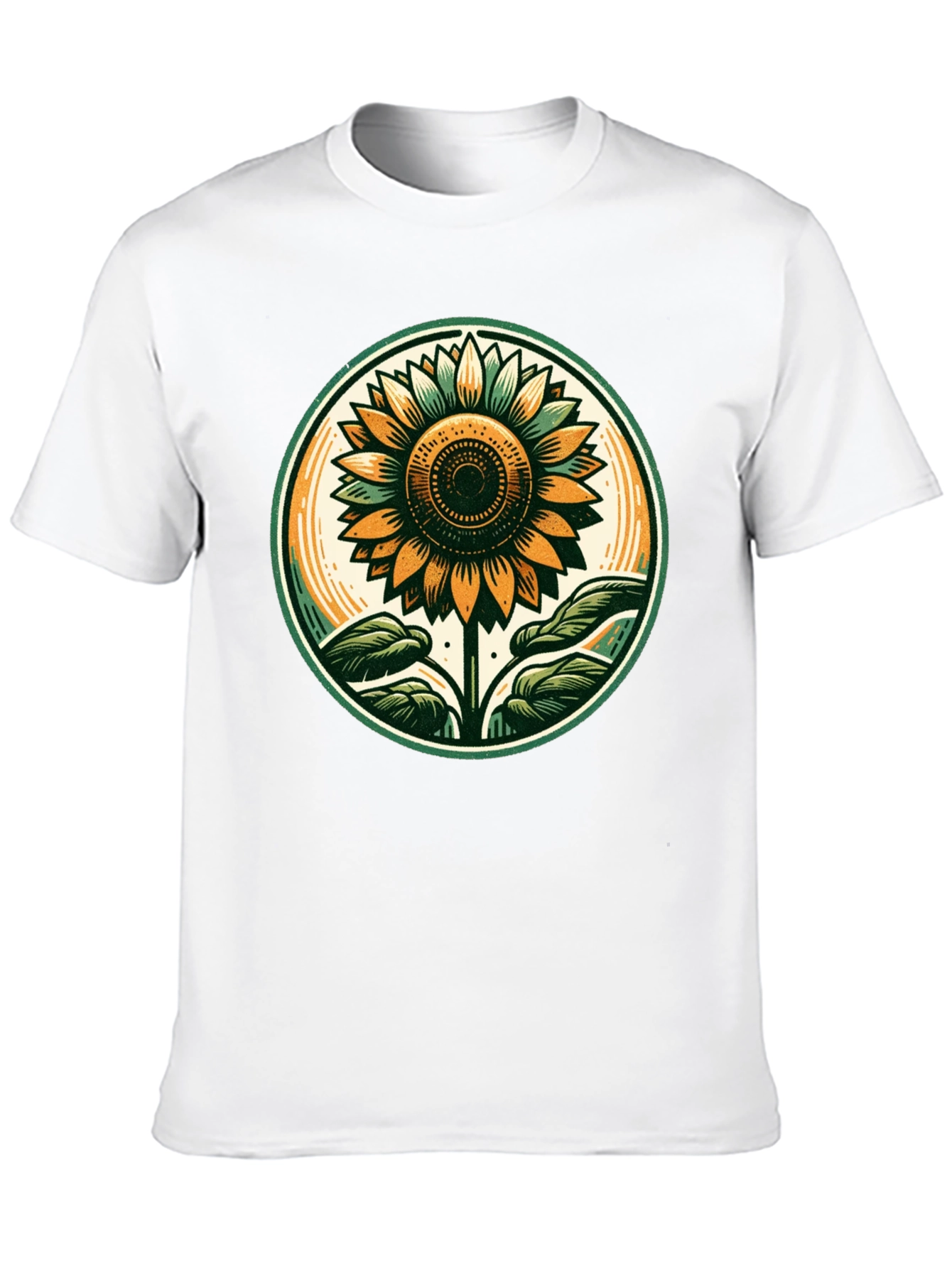 Sunflower Graphic Tee - Black Cotton T-Shirt
