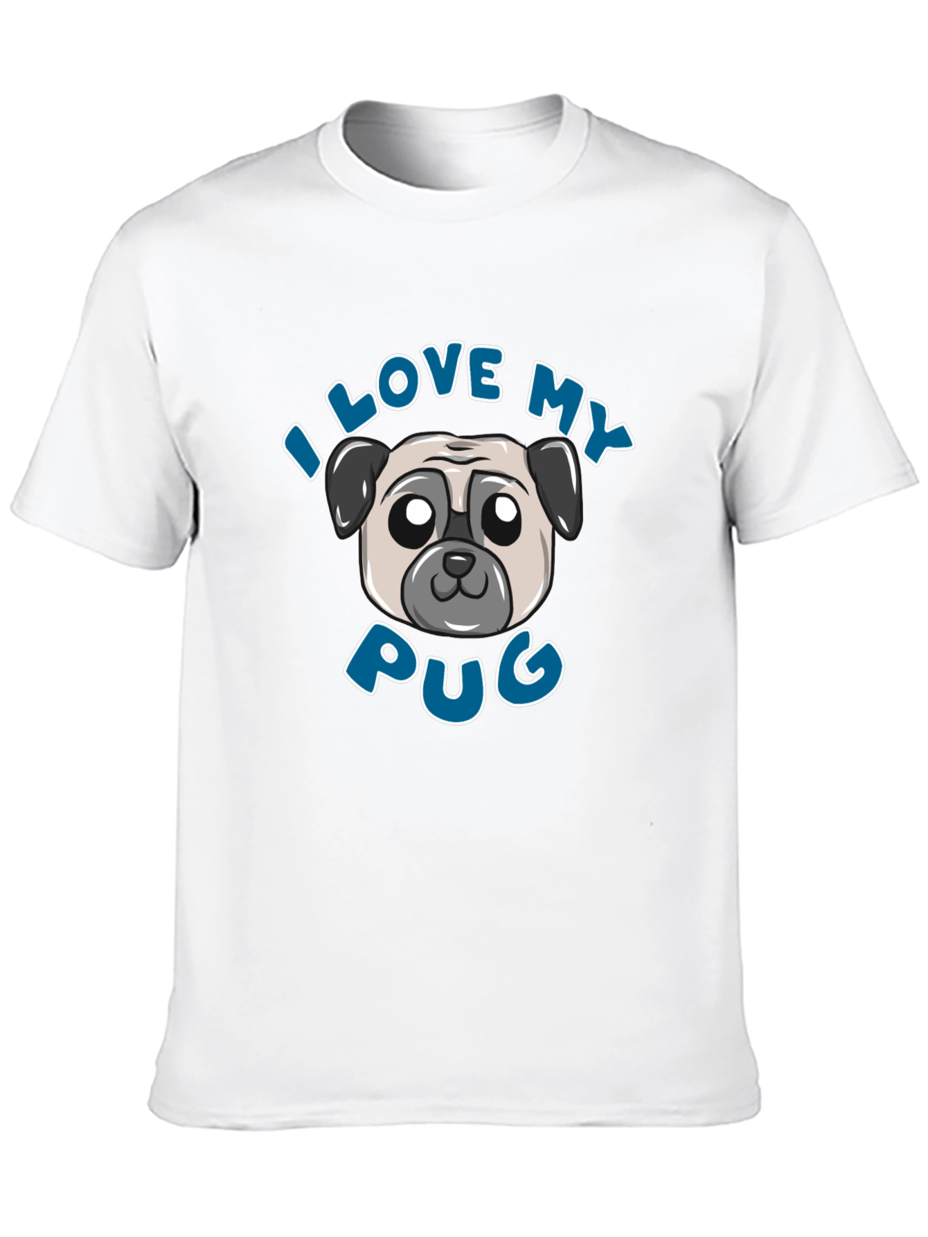 I Love My Pug Graphic Tee - Black
