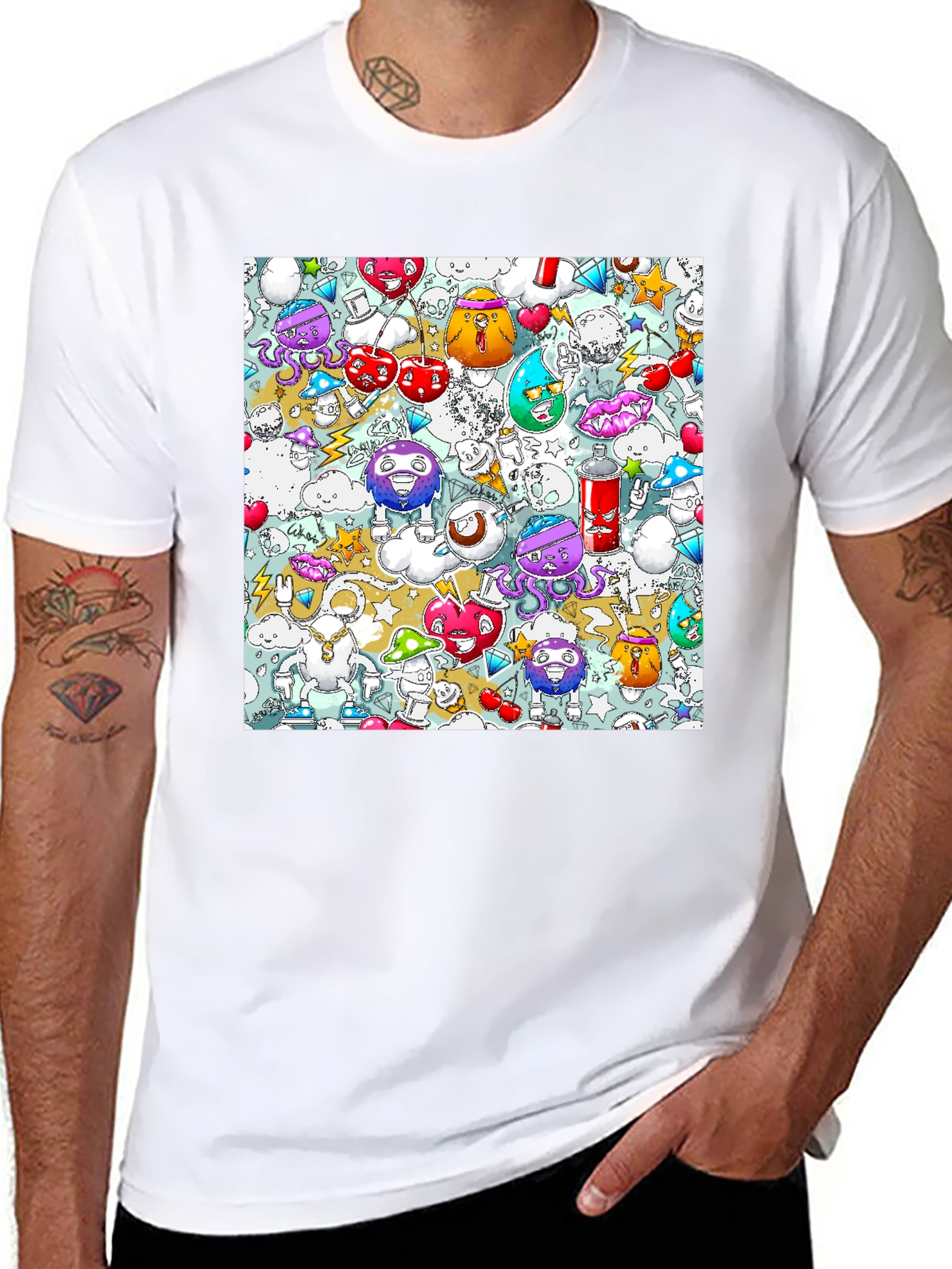 Doodle Cartoon T-Shirt Unique Funky Design