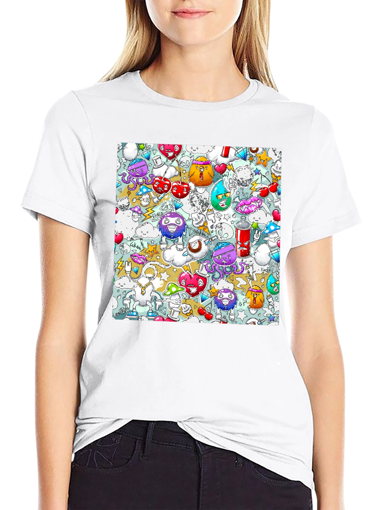 Doodle Cartoon T-Shirt Unique Funky Design