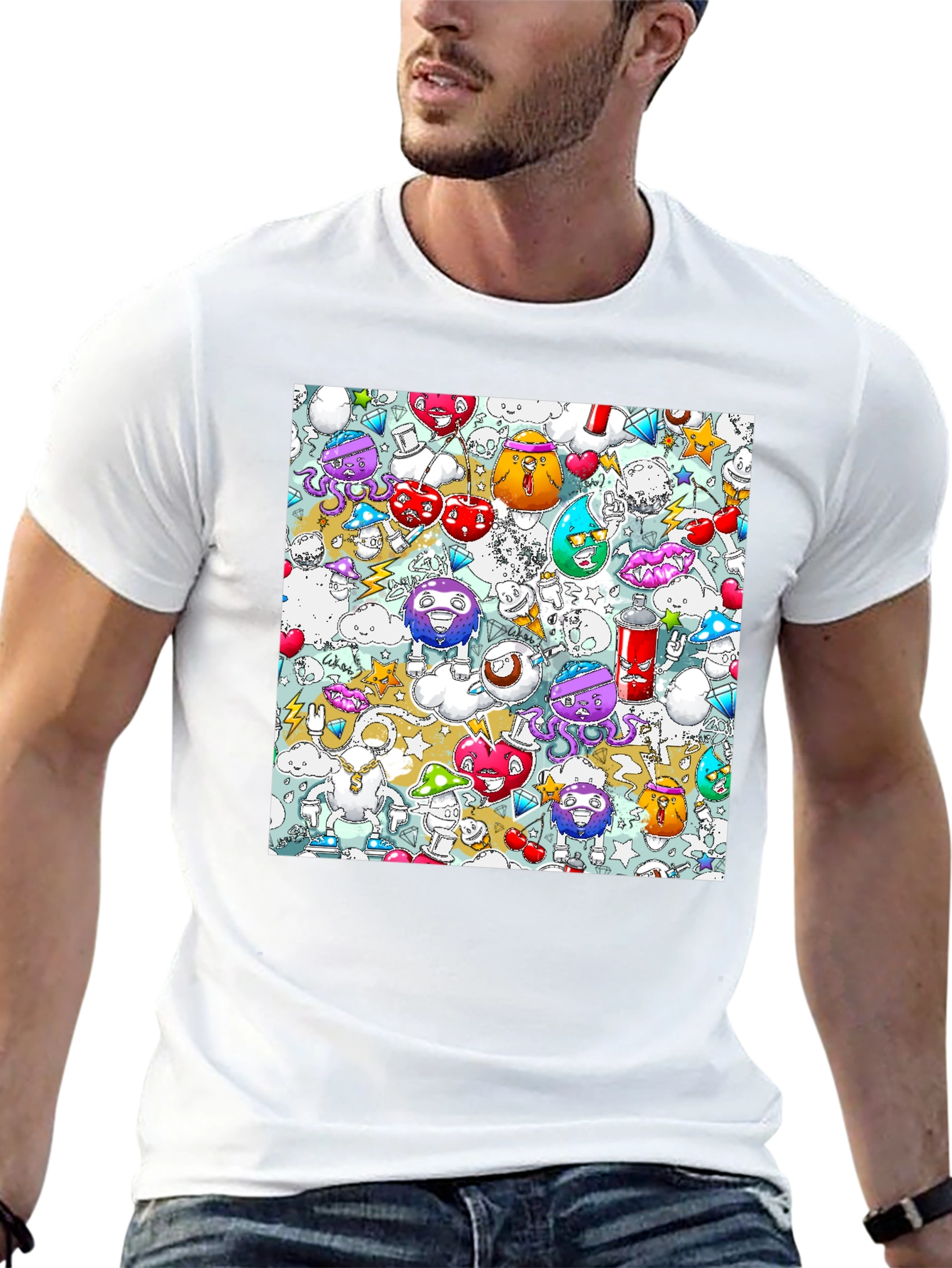 Doodle Cartoon T-Shirt Unique Funky Design