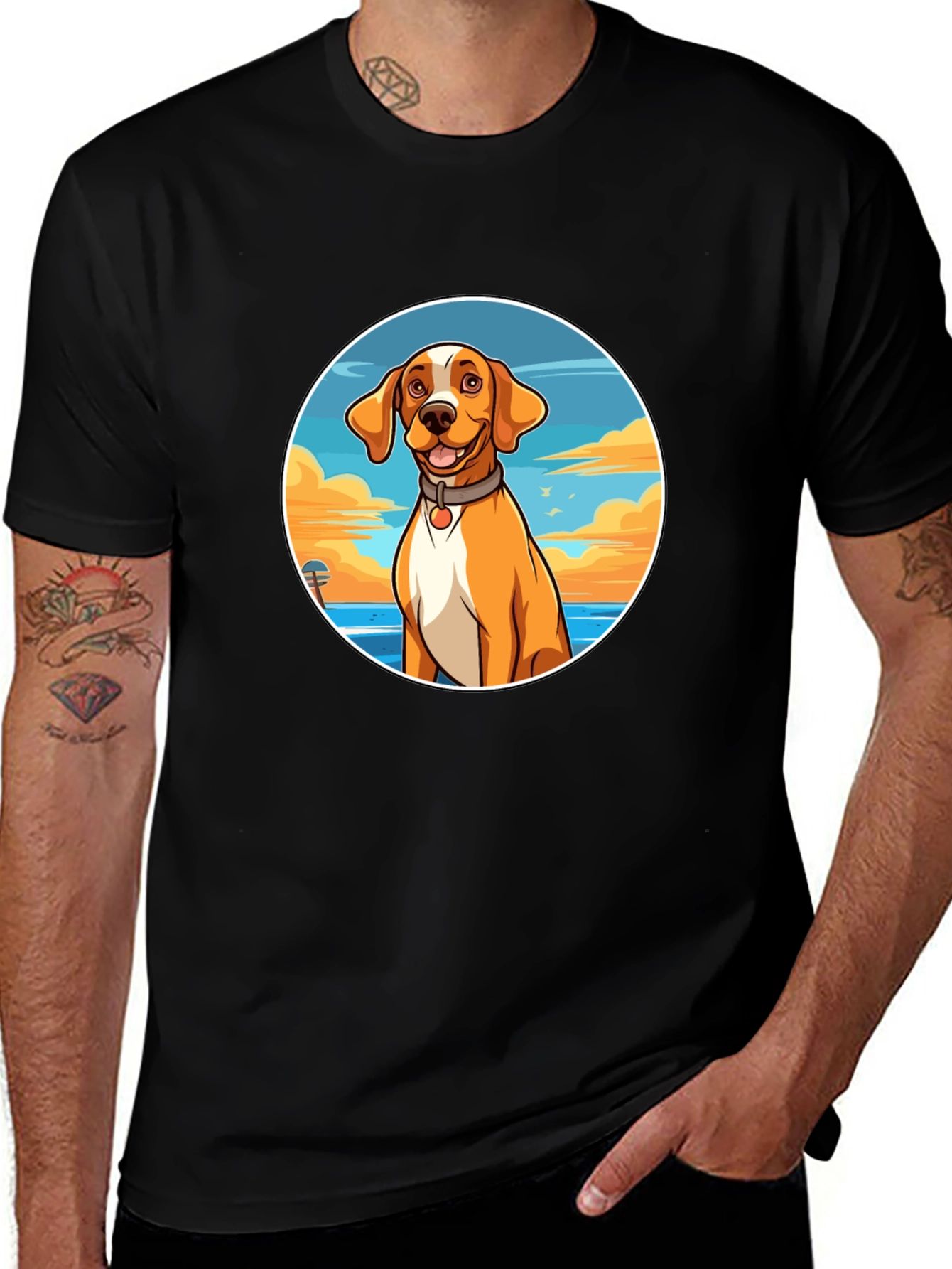 Dog Beach T-Shirt: Relaxed Fit Unique Graphic Tee