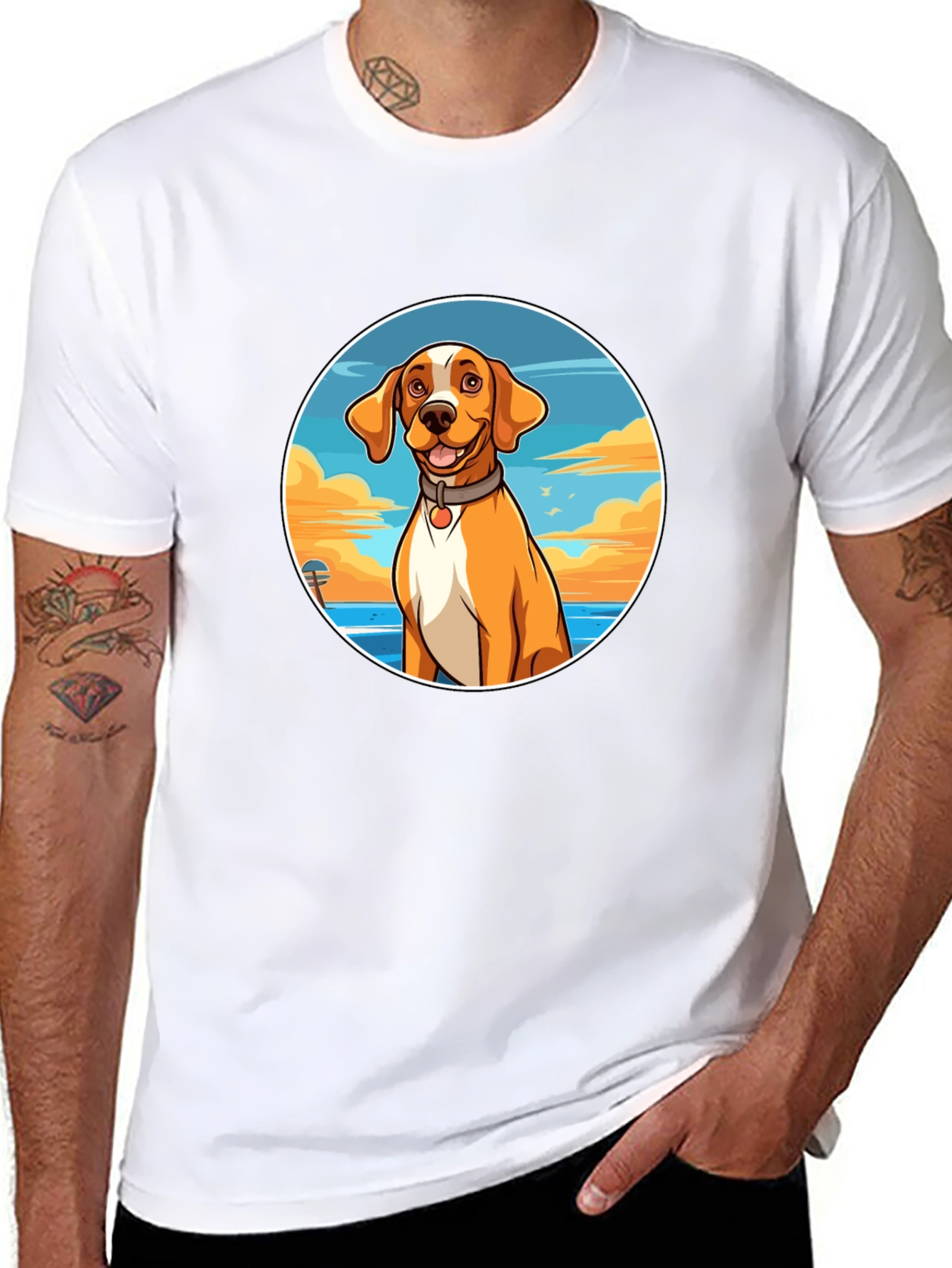 Dog Beach T-Shirt: Relaxed Fit Unique Graphic Tee