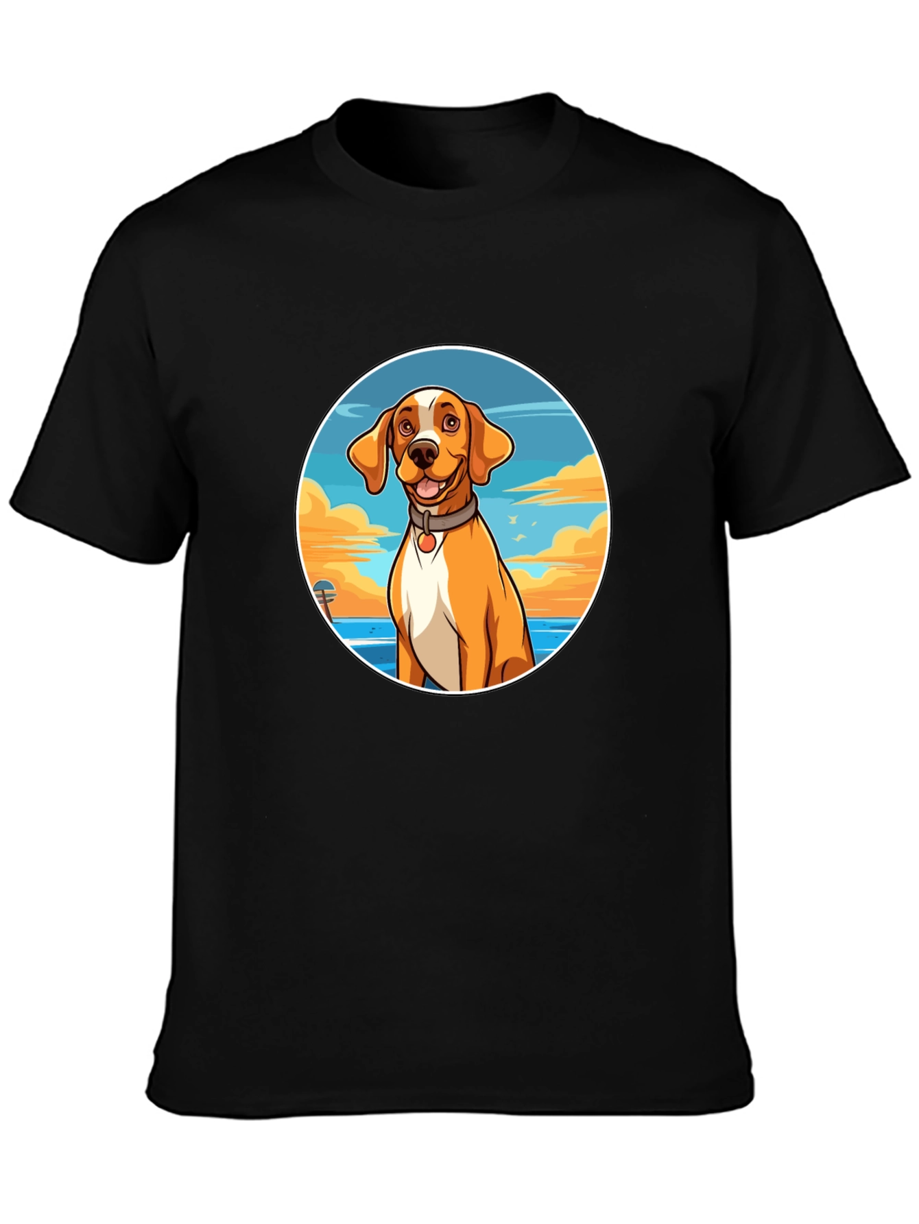 Dog Beach T-Shirt: Relaxed Fit Unique Graphic Tee