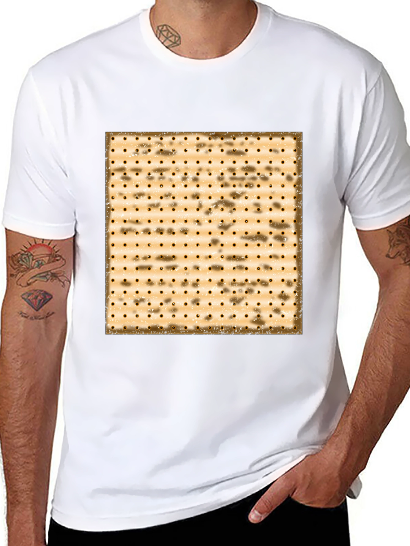 Matzah Pattern T-Shirt - Passover Holiday Tee