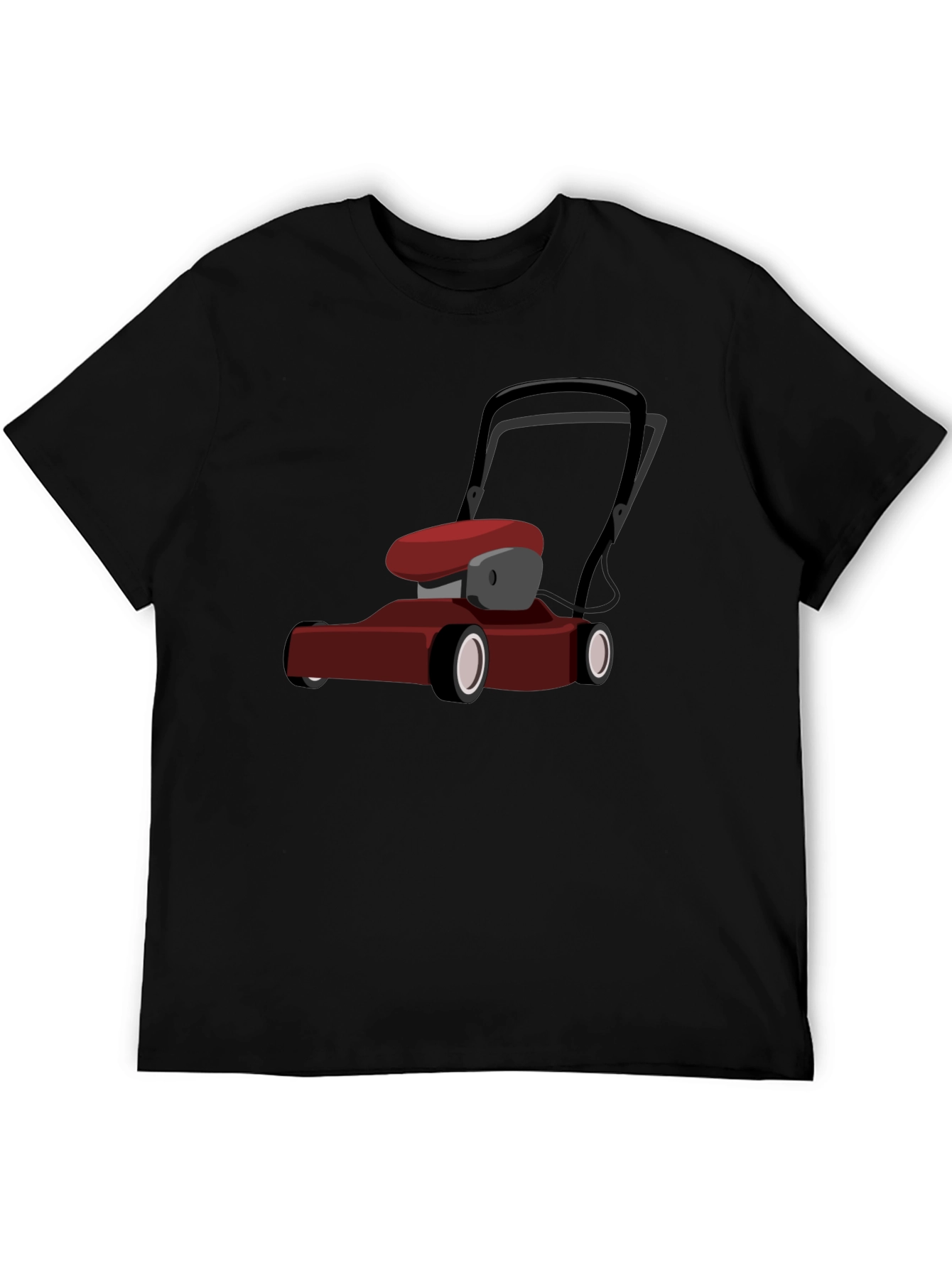 Lawnmower Graphic Tee - Black Cotton Casual T-Shirt