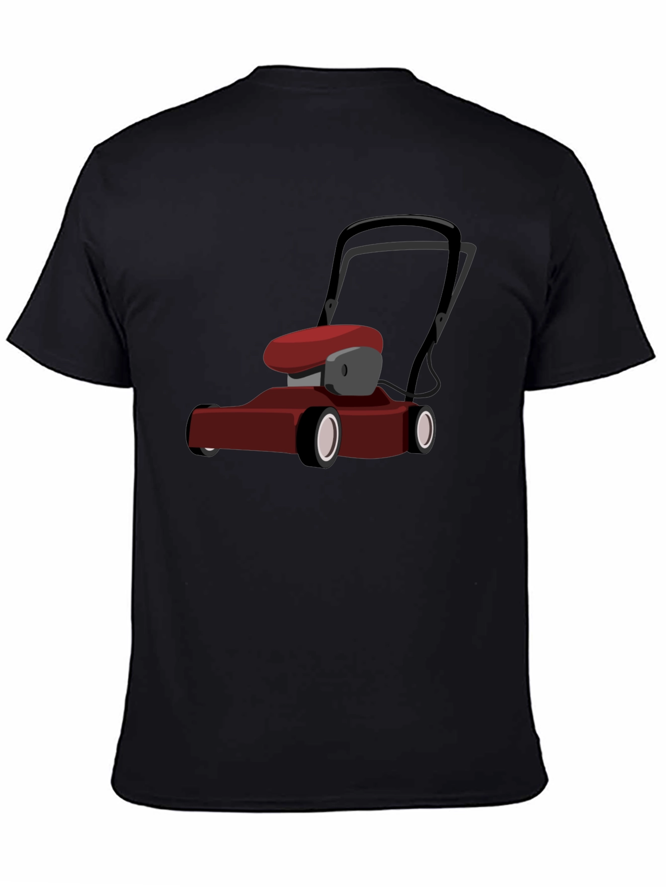 Lawnmower Graphic Tee - Black Cotton Casual T-Shirt