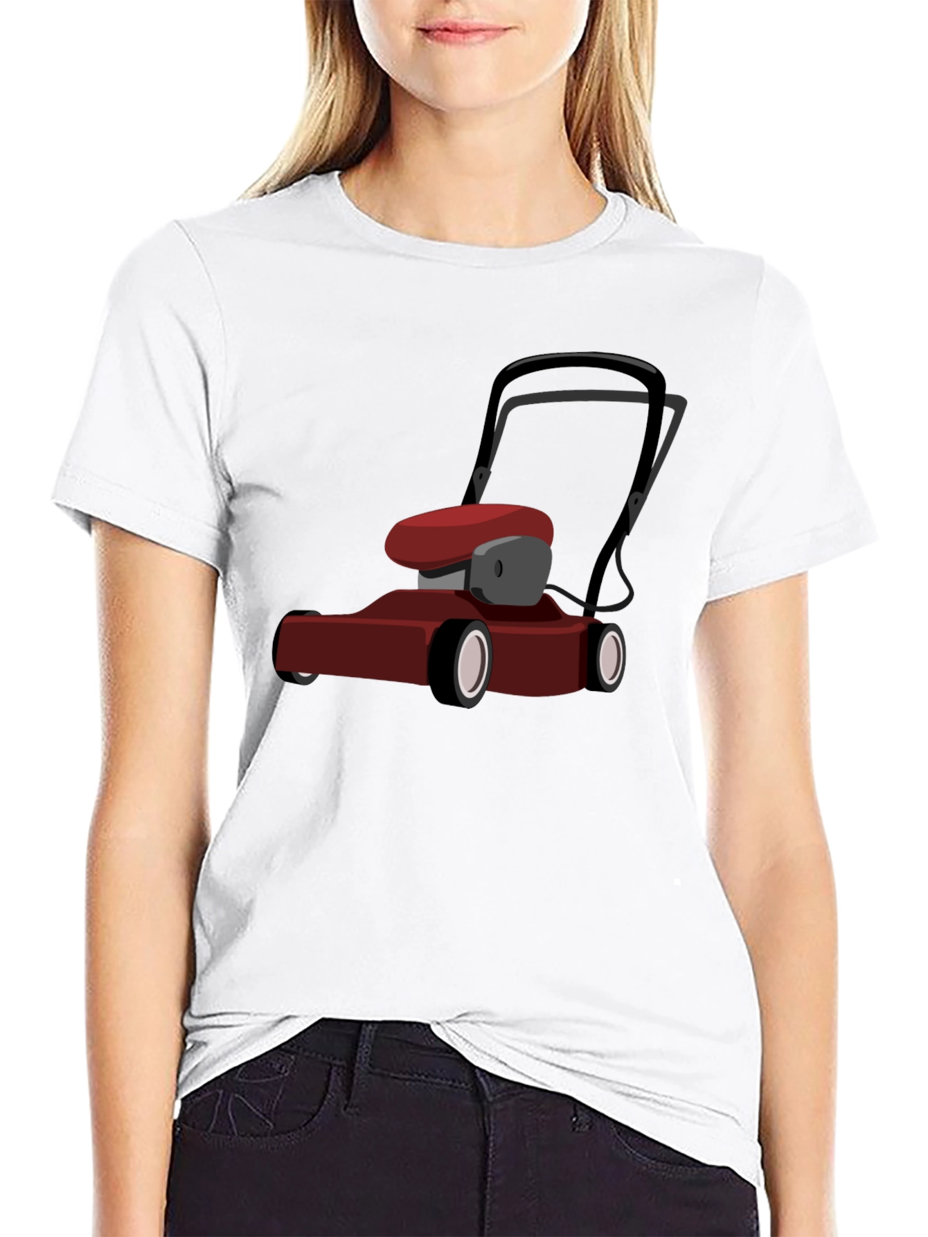 Lawnmower Graphic Tee - Black Cotton Casual T-Shirt