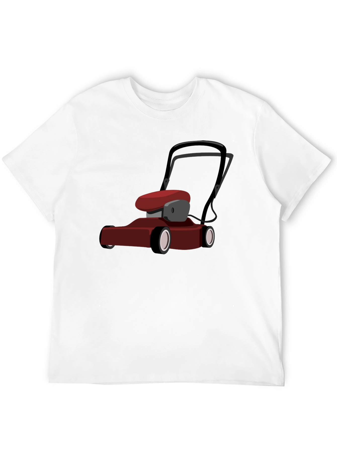 Lawnmower Graphic Tee - Black Cotton Casual T-Shirt