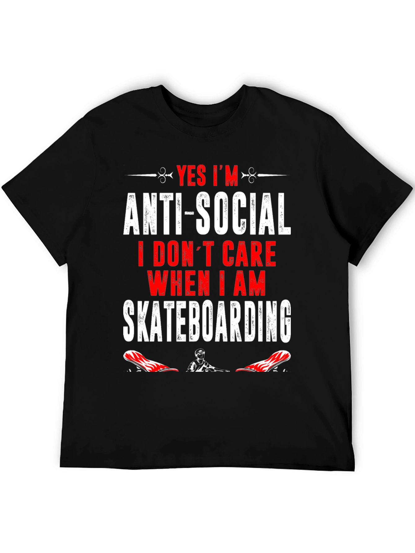 Anti-Social Skateboarder Graphic T-Shirt