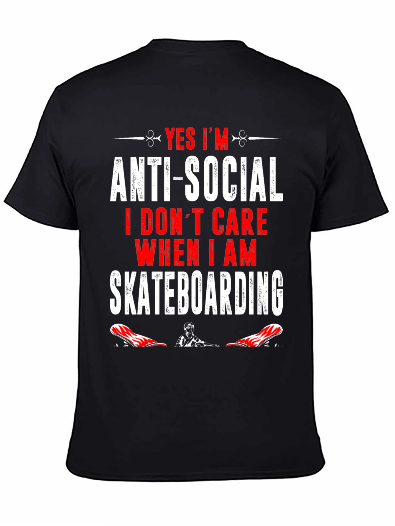 Anti-Social Skateboarder Graphic T-Shirt