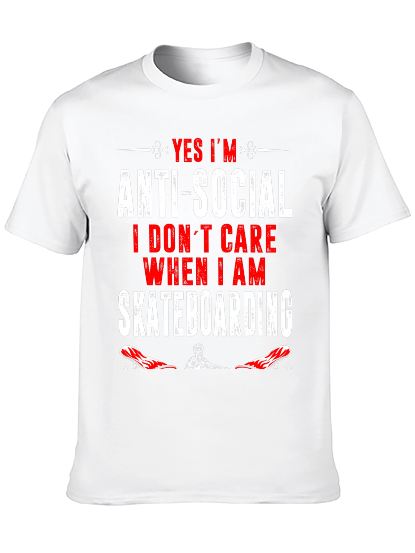 Anti-Social Skateboarder Graphic T-Shirt
