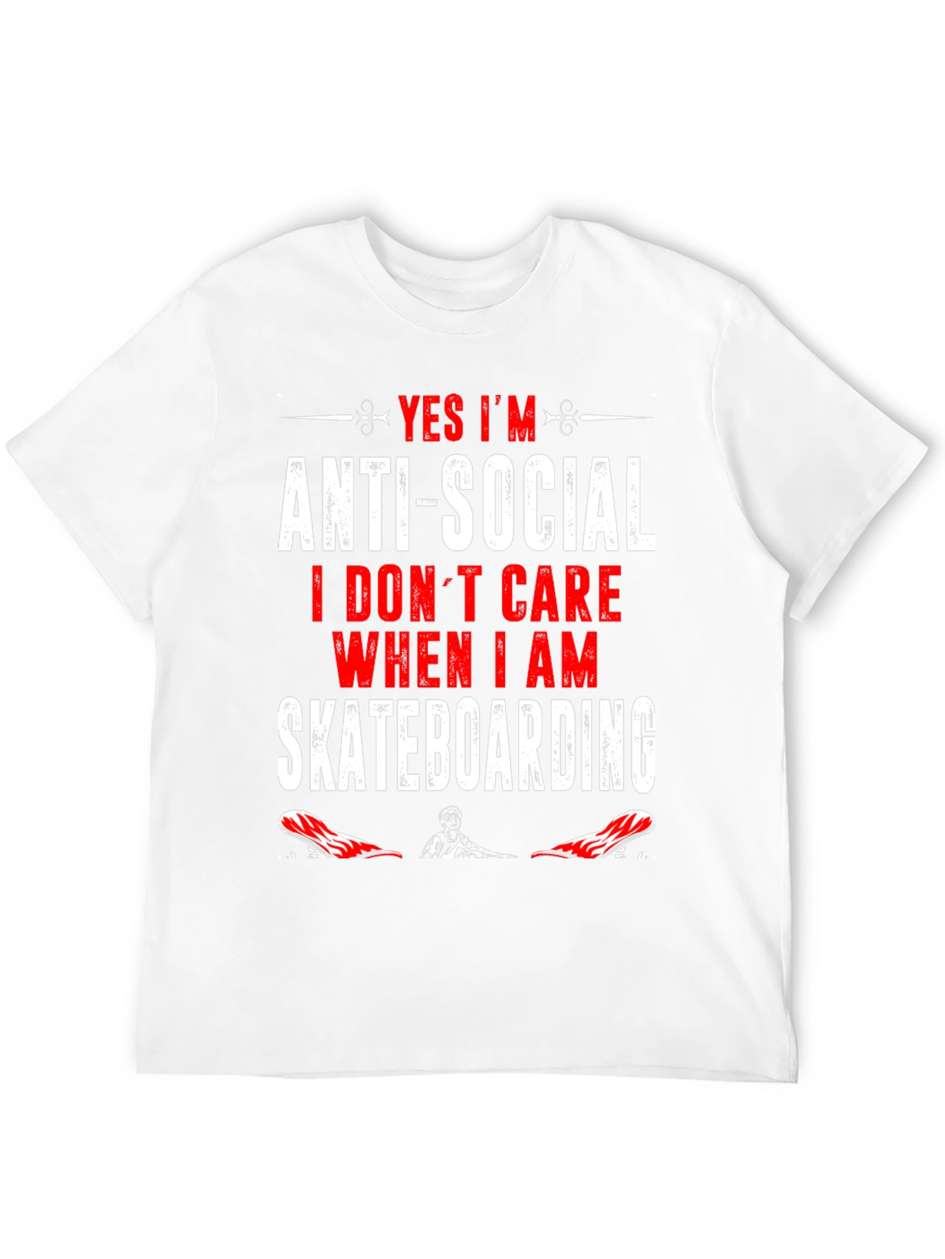 Anti-Social Skateboarder Graphic T-Shirt