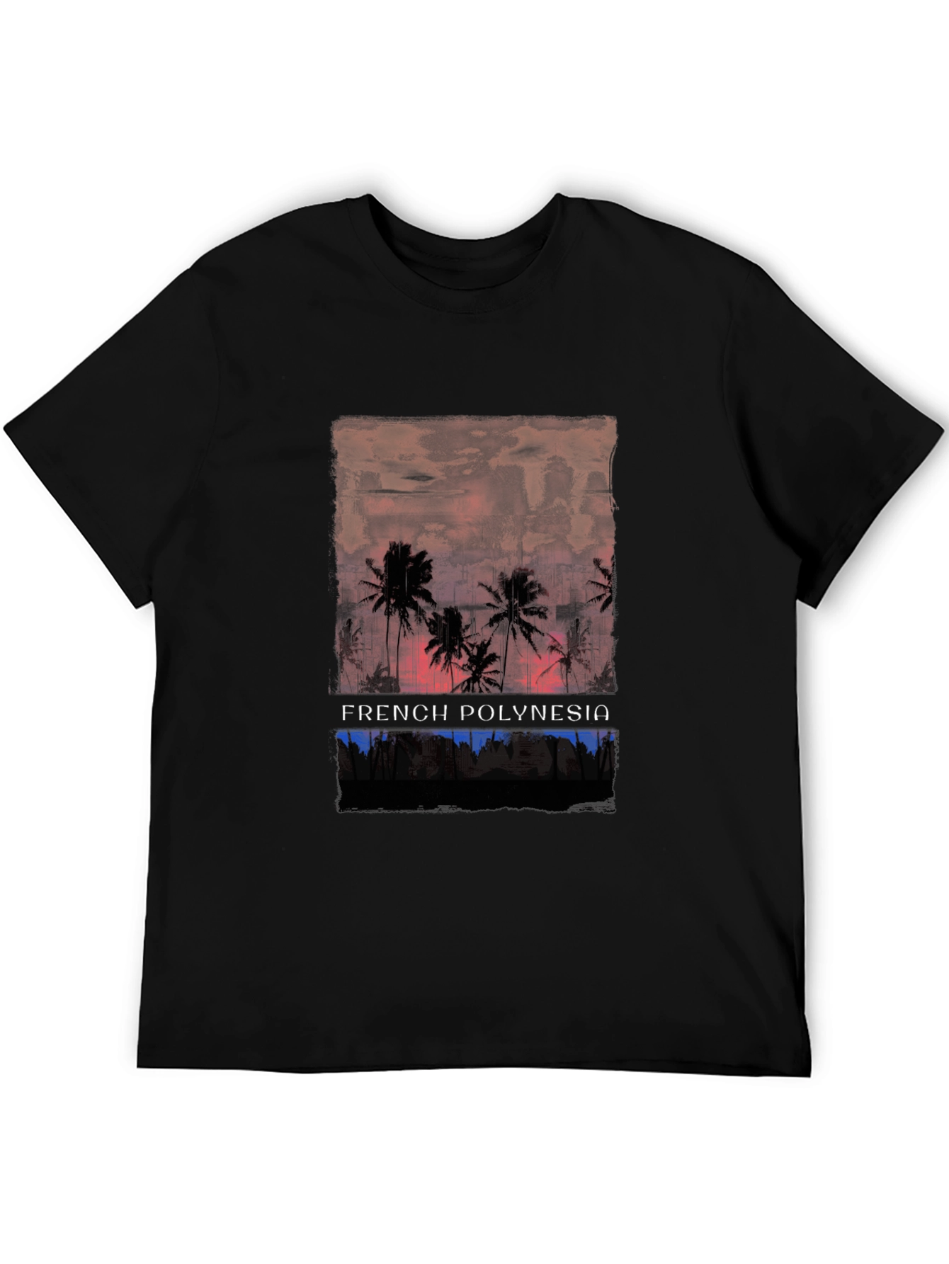 French Polynesia Palm Tree Graphic T-Shirt