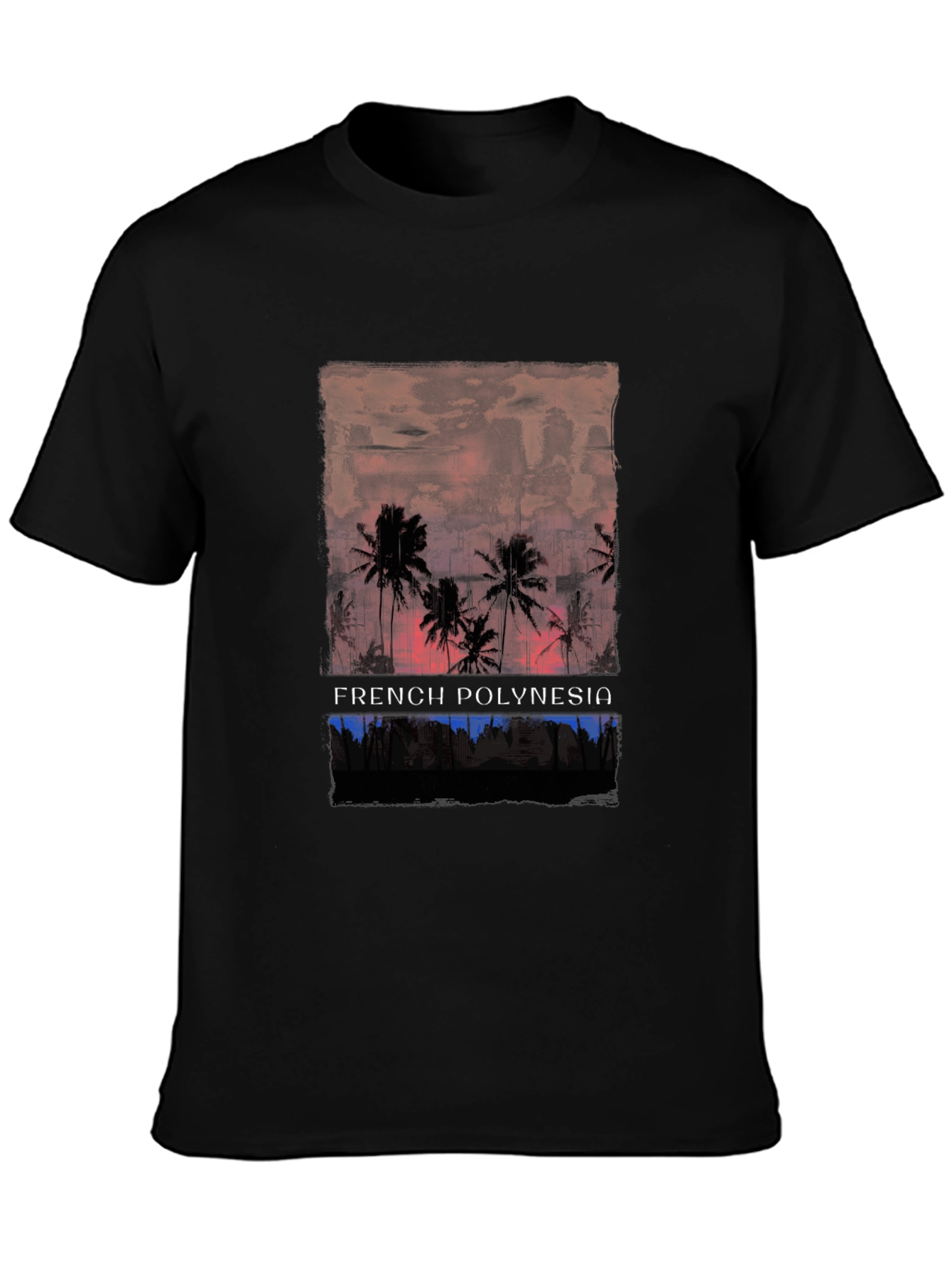 French Polynesia Palm Tree Graphic T-Shirt