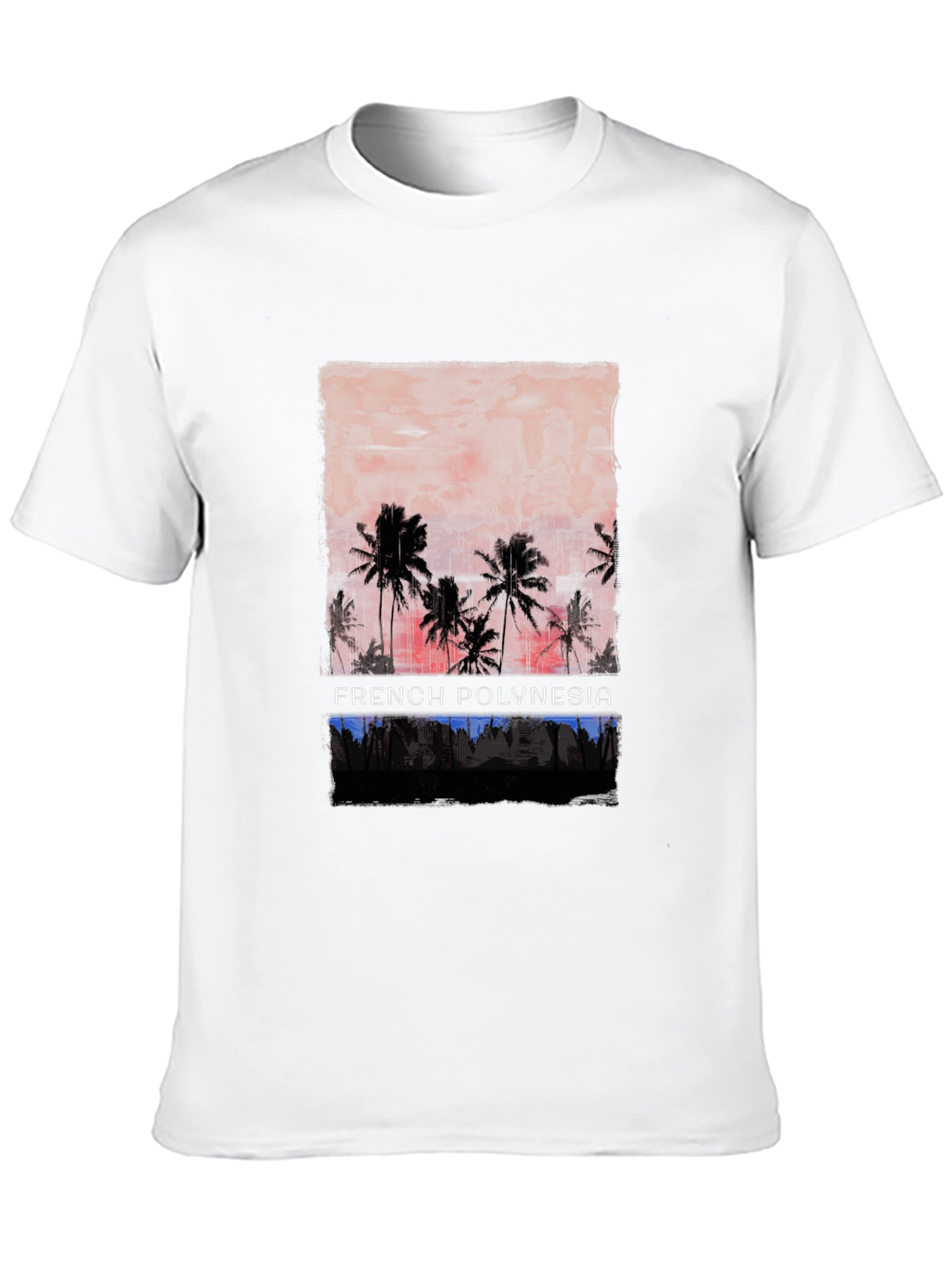 French Polynesia Palm Tree Graphic T-Shirt