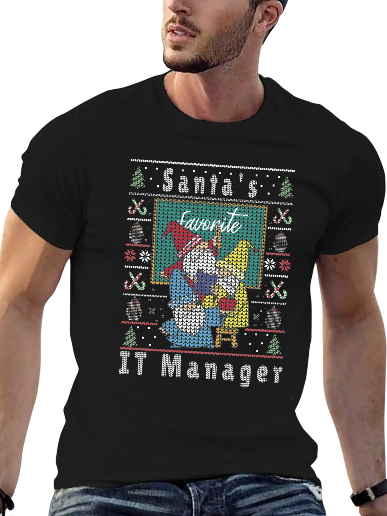 Santas Favorite IT Manager Ugly Christmas Sweater T-Shirt