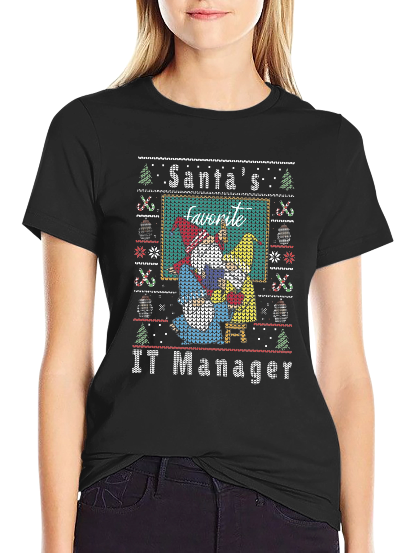 Santas Favorite IT Manager Ugly Christmas Sweater T-Shirt