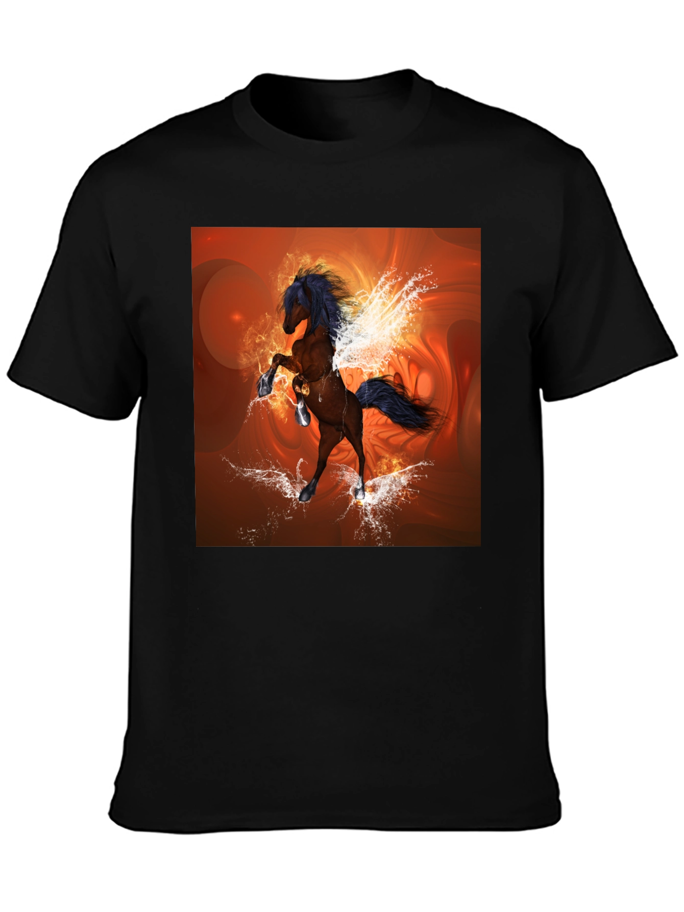 Fantasy Horse Graphic Black T-Shirt