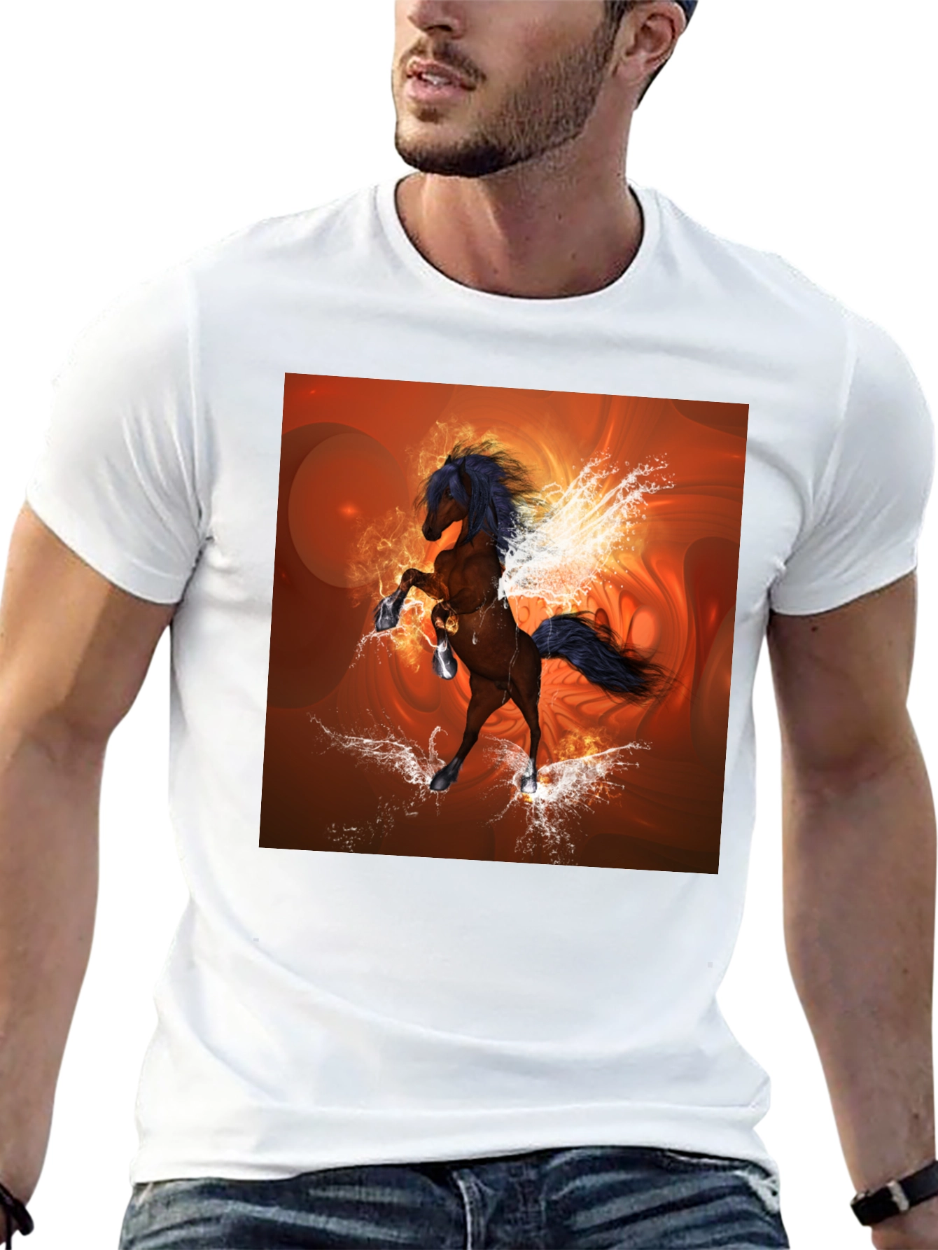 Fantasy Horse Graphic Black T-Shirt