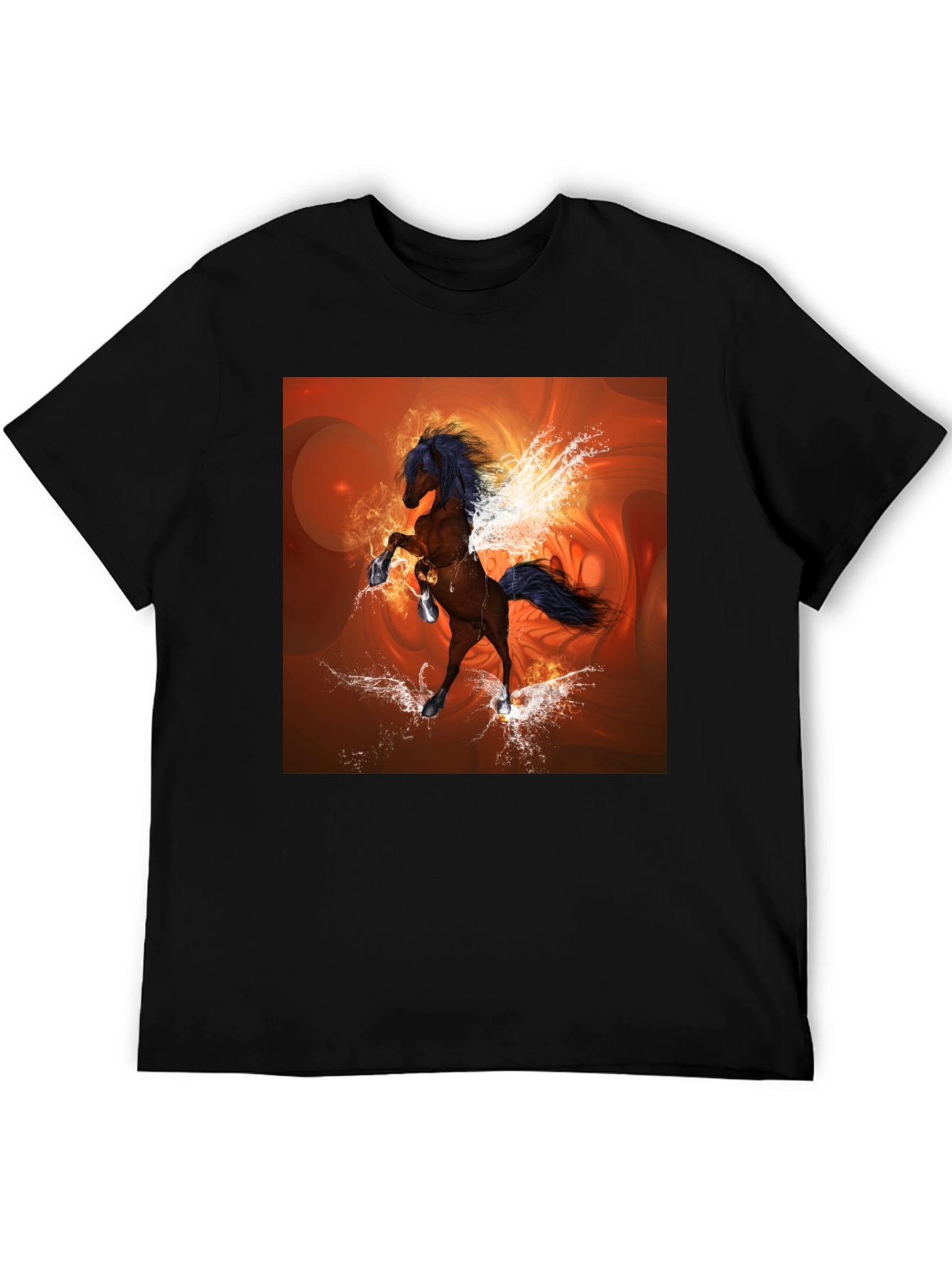 Fantasy Horse Graphic Black T-Shirt