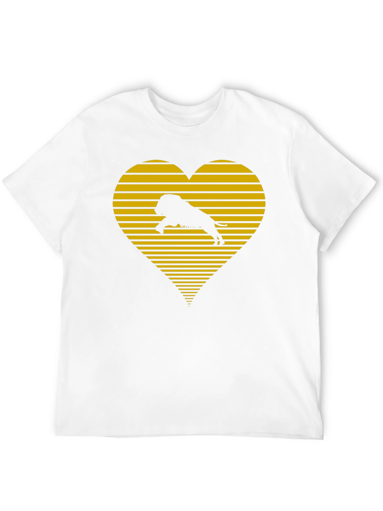 Lion Heart Striped Graphic Tee - Black