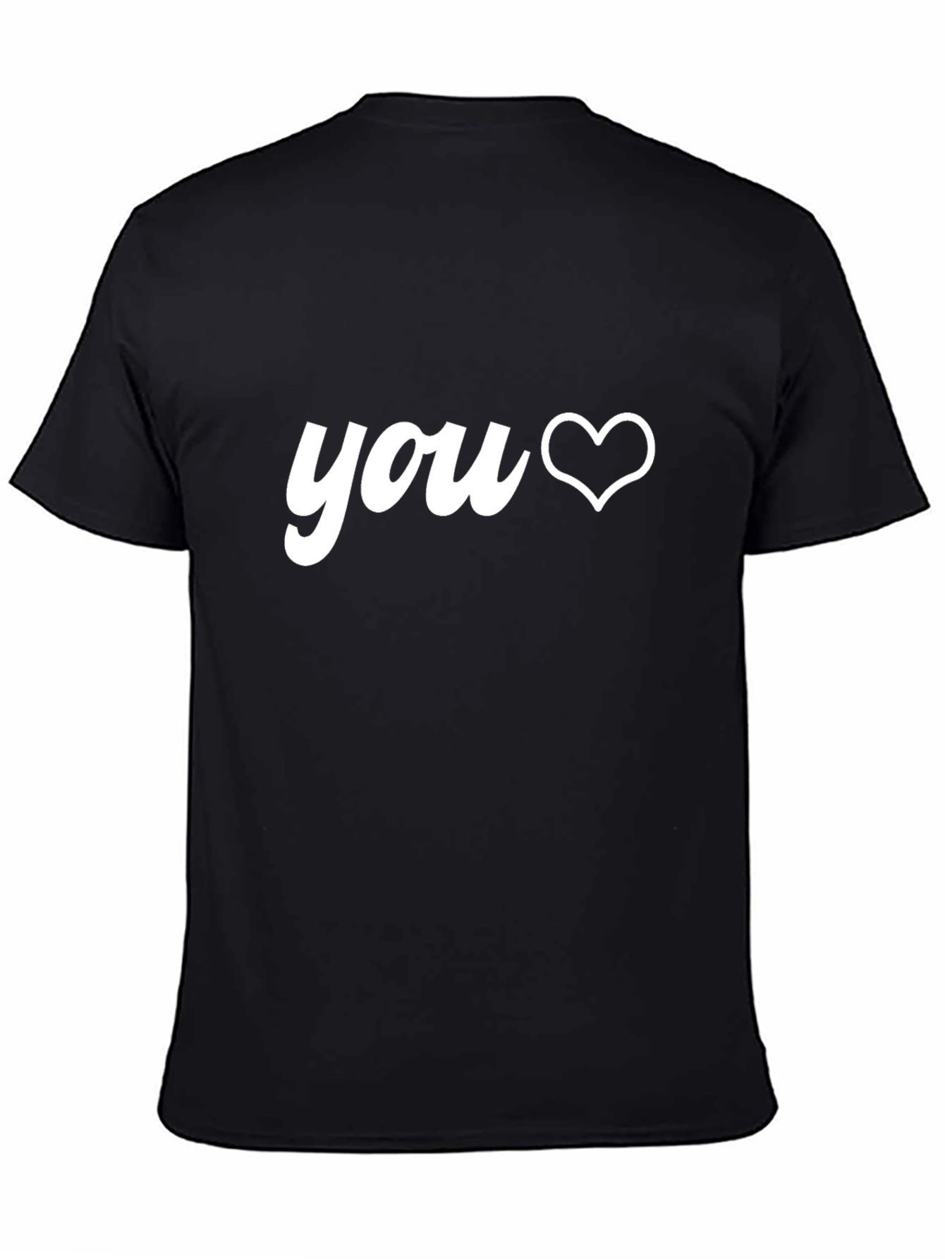 You Heart Graphic Black Crew Neck T-Shirt