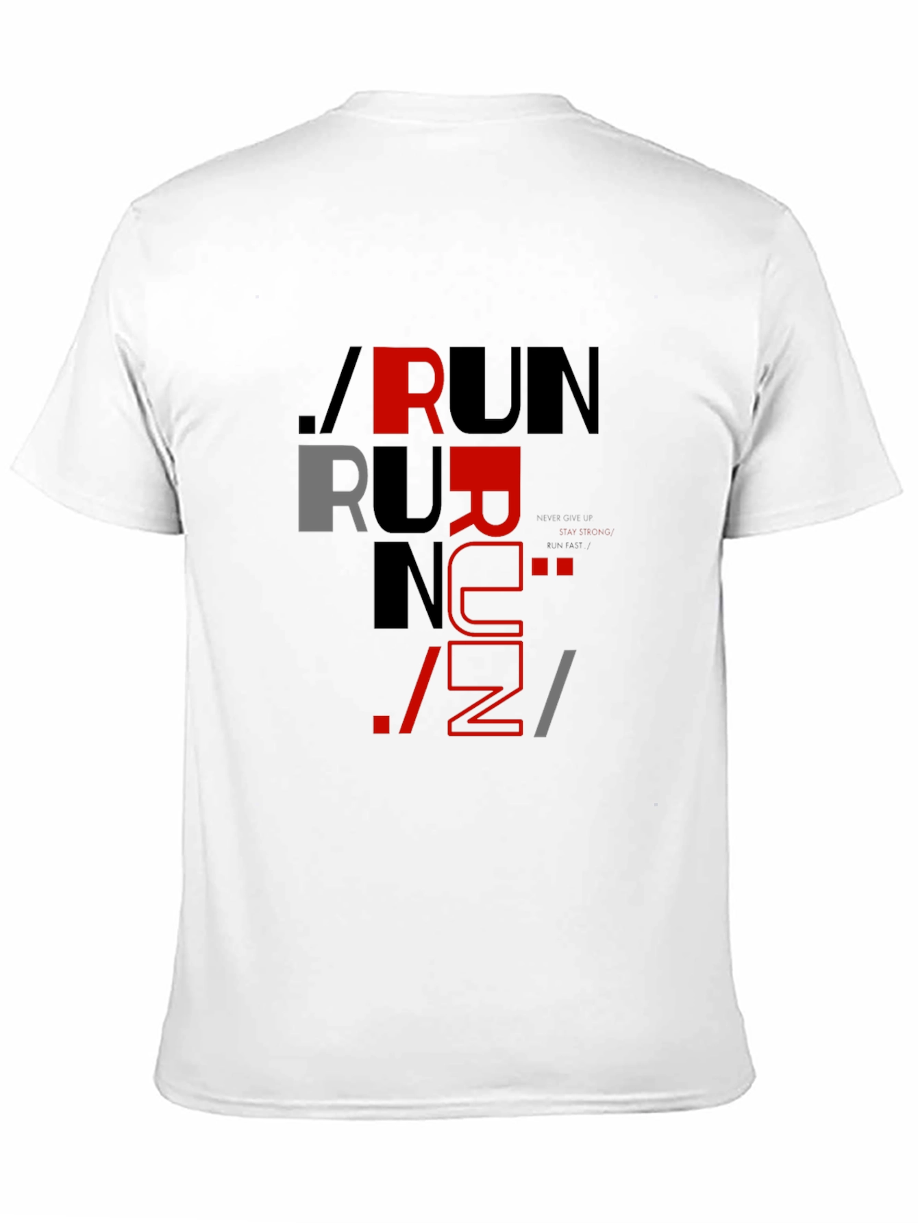 Stylish RUN Graphic Print T-Shirt
