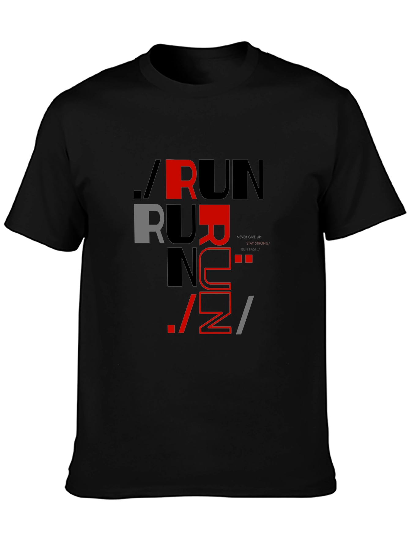 Stylish RUN Graphic Print T-Shirt
