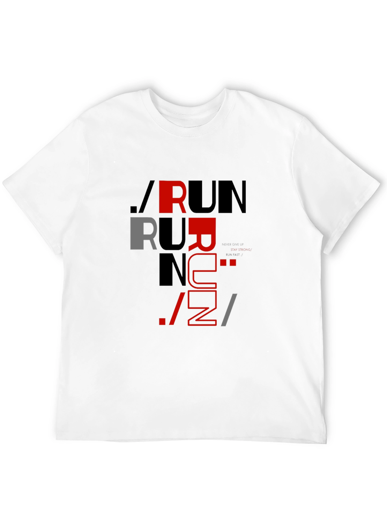 Stylish RUN Graphic Print T-Shirt