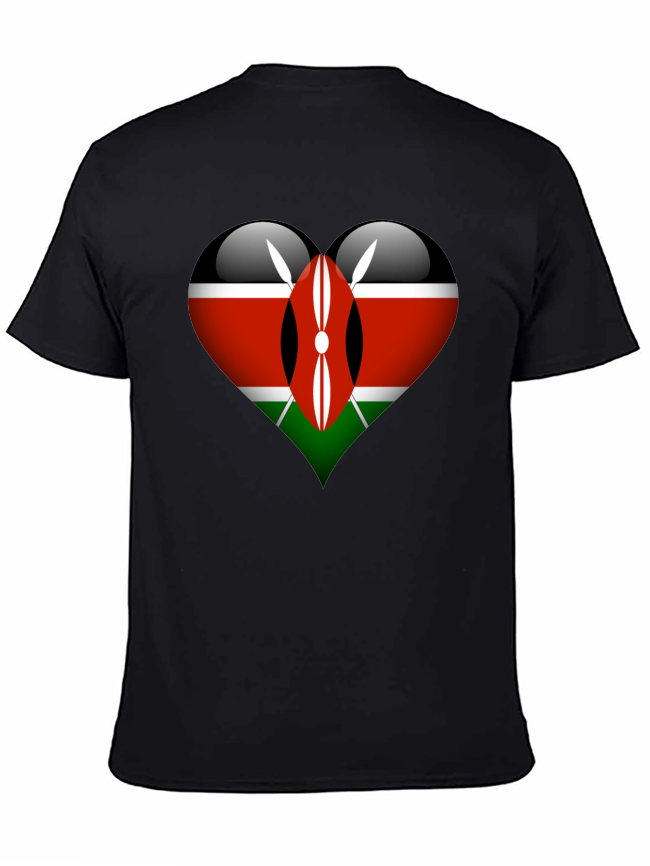 Kenya Flag Heart Graphic T-Shirt