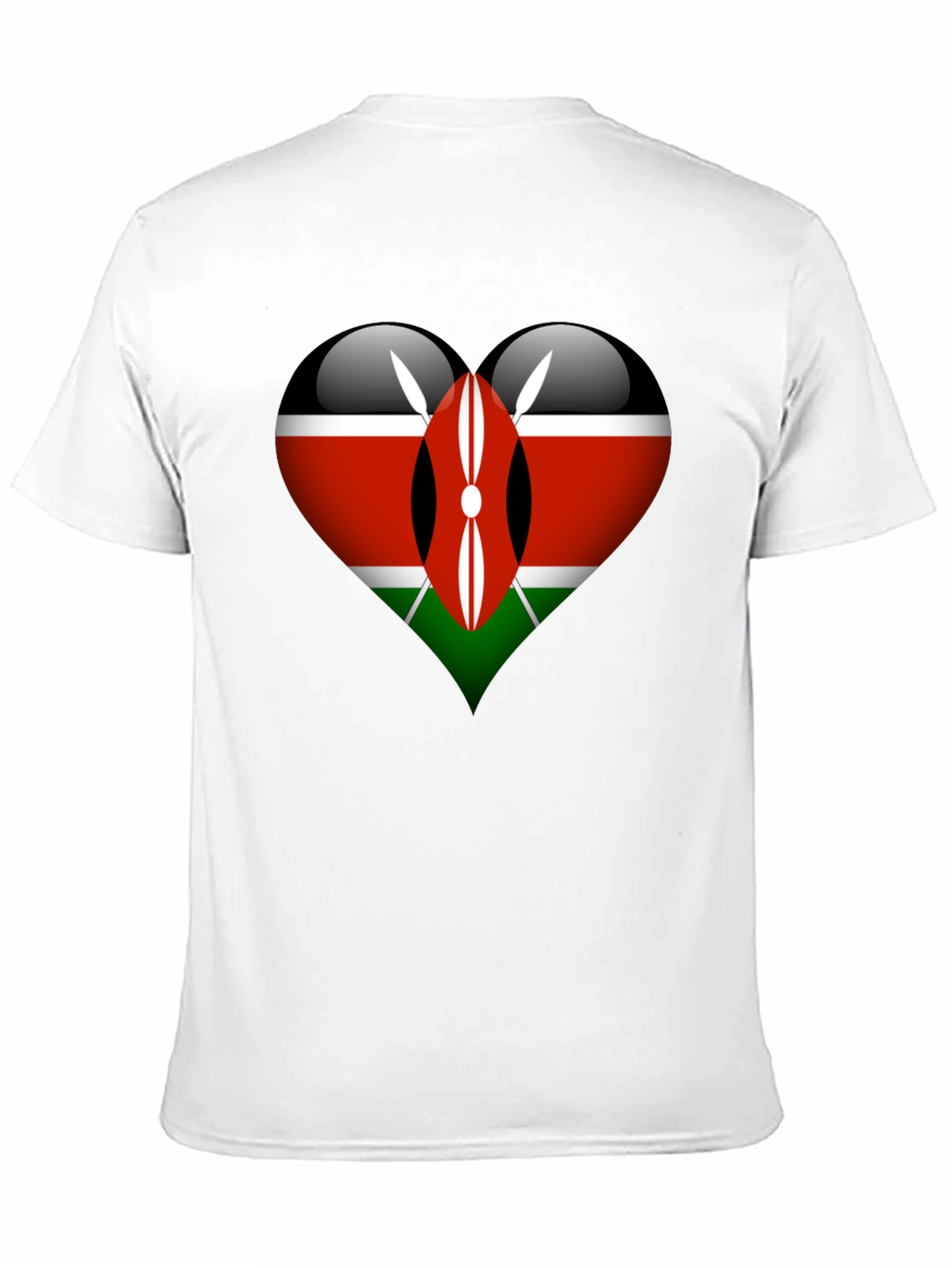 Kenya Flag Heart Graphic T-Shirt
