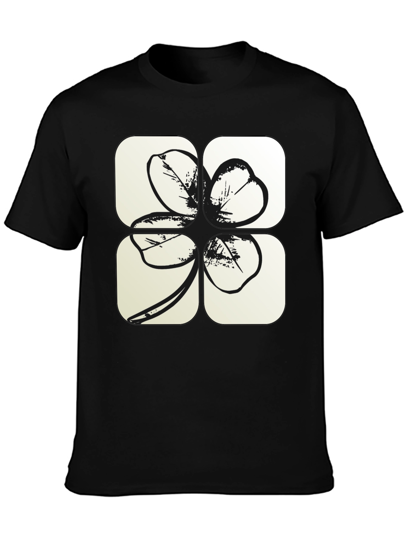 Lucky Clover T-Shirt - Black Tee