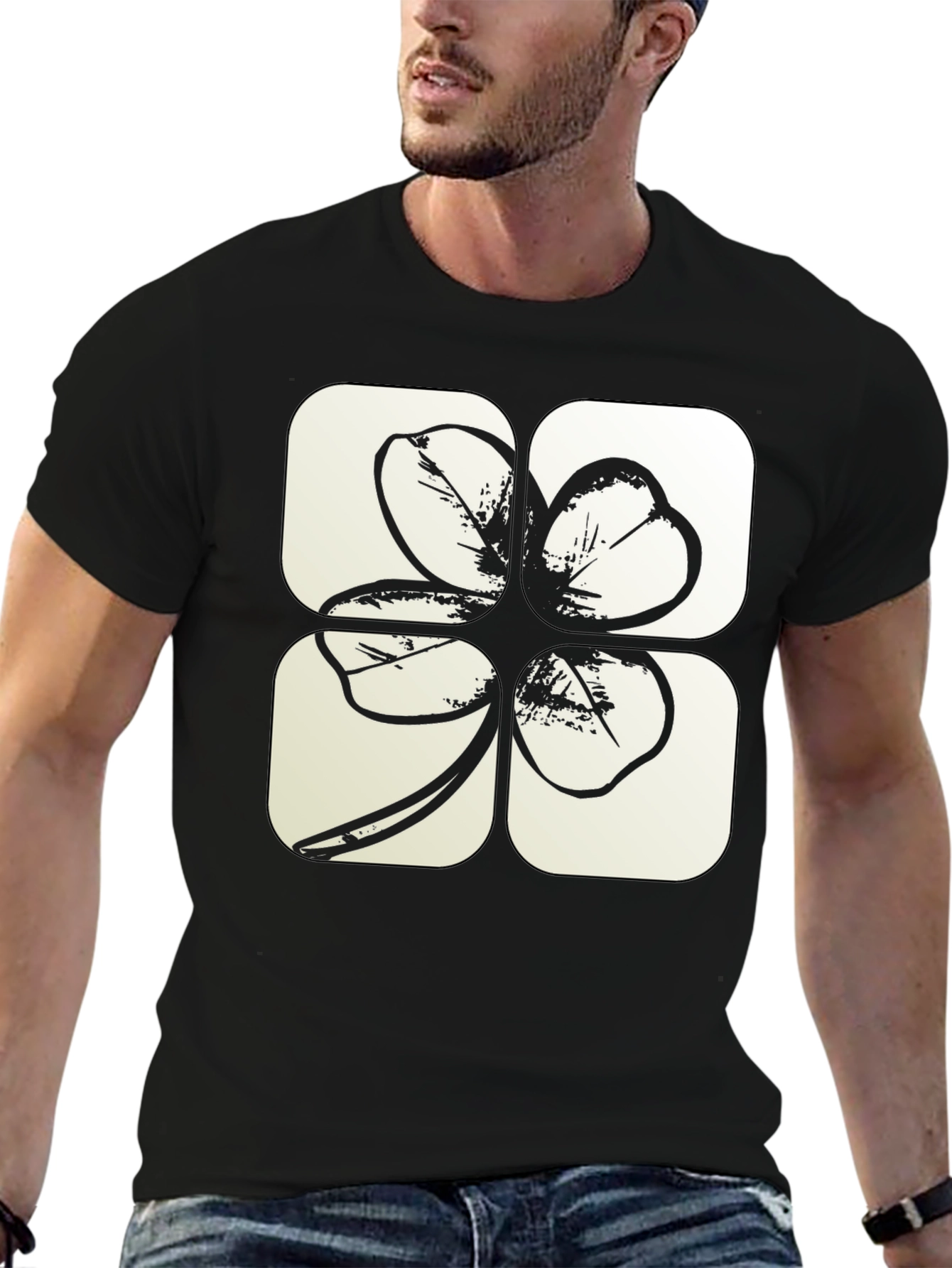 Lucky Clover T-Shirt - Black Tee