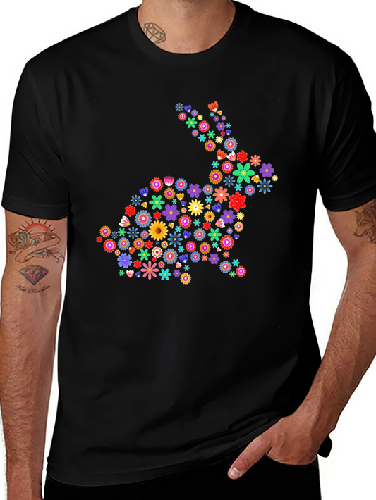Floral Bunny Graphic Tee - Easter Spring