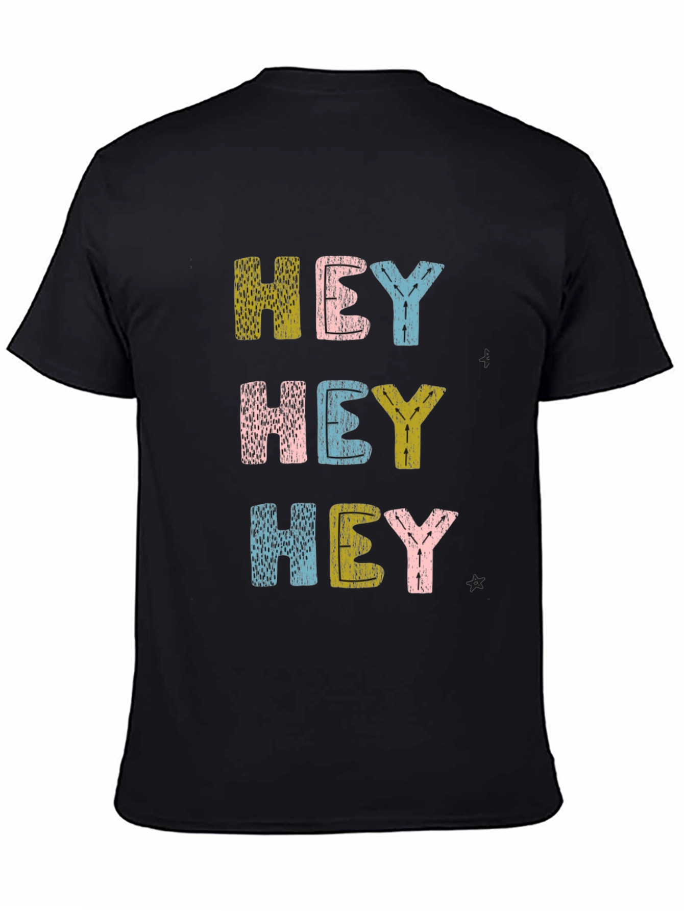 Hey Graphic Tee - Fun & Playful Black T-Shirt