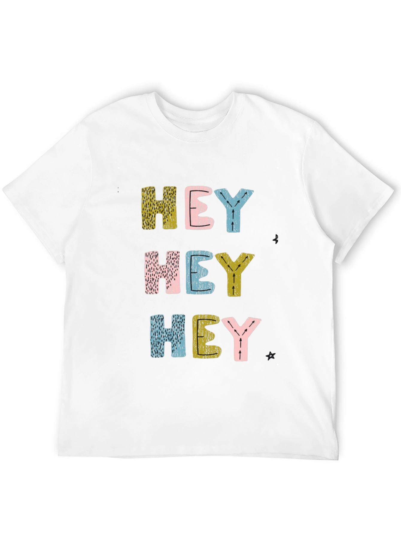 Hey Graphic Tee - Fun & Playful Black T-Shirt
