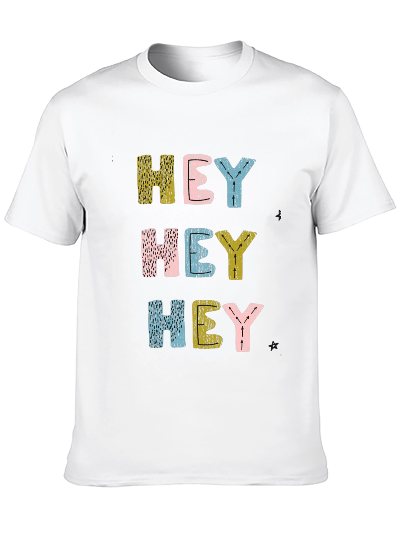 Hey Graphic Tee - Fun & Playful Black T-Shirt