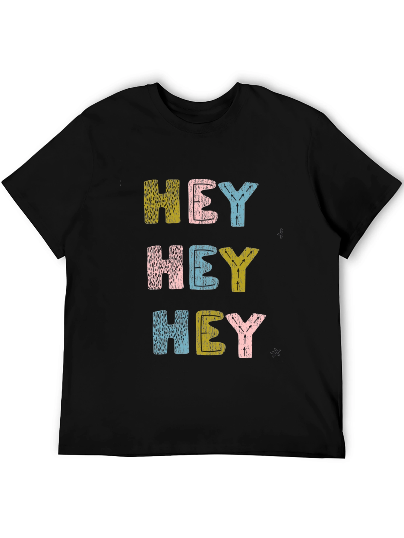 Hey Graphic Tee - Fun & Playful Black T-Shirt