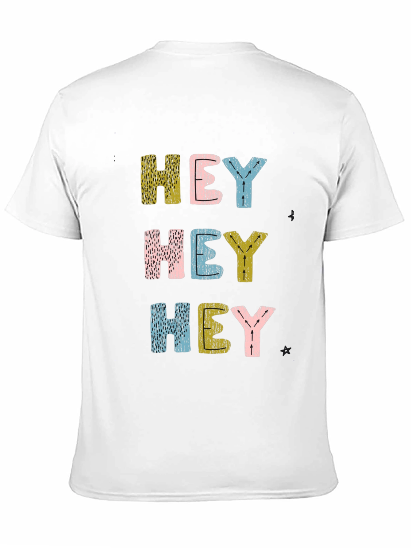 Hey Graphic Tee - Fun & Playful Black T-Shirt