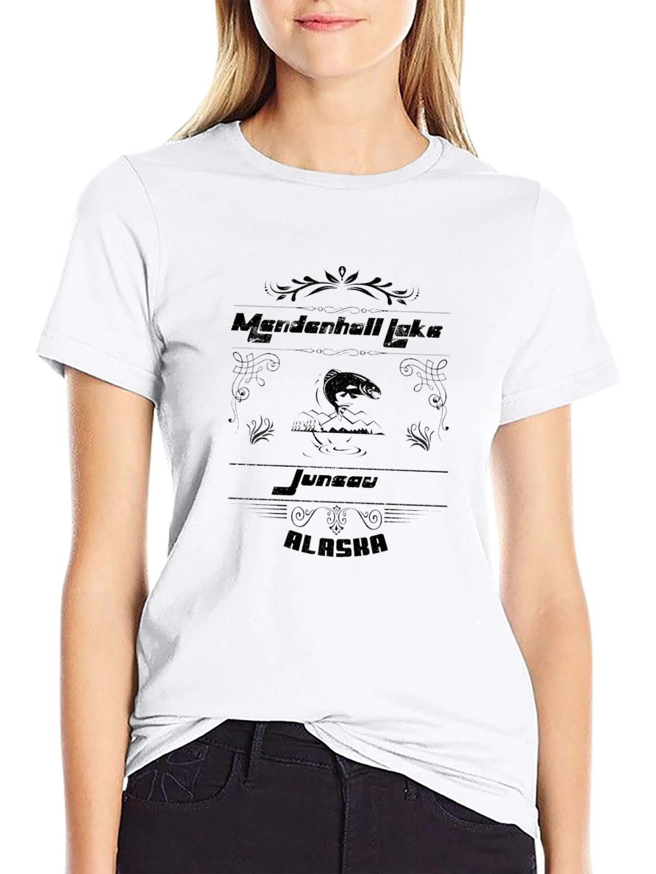 Mendenhall Lake Alaska Black T-Shirt